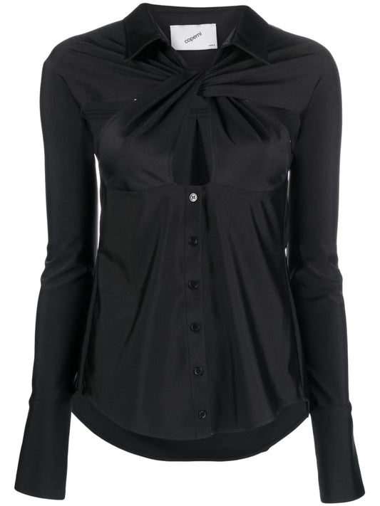 Cut-Out Draped Shirt