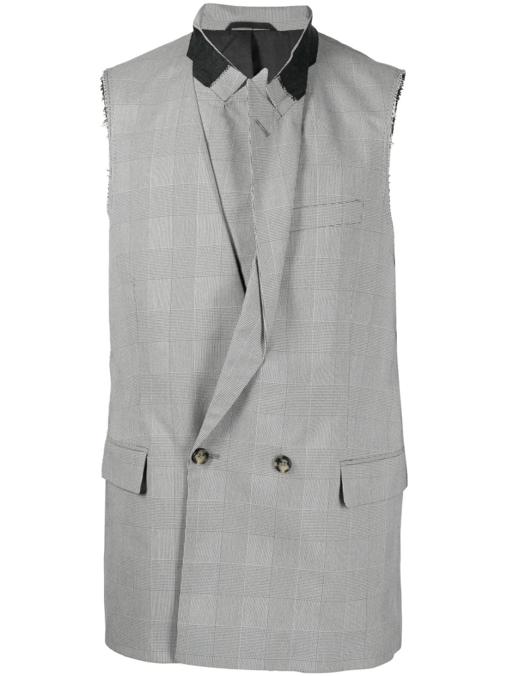 Peaked Double-Breasted Cotton Gilet