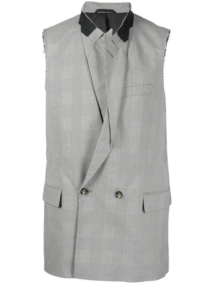 Peaked Double-Breasted Cotton Gilet