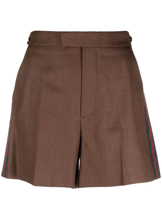 Web-Stripe Tailored Shorts