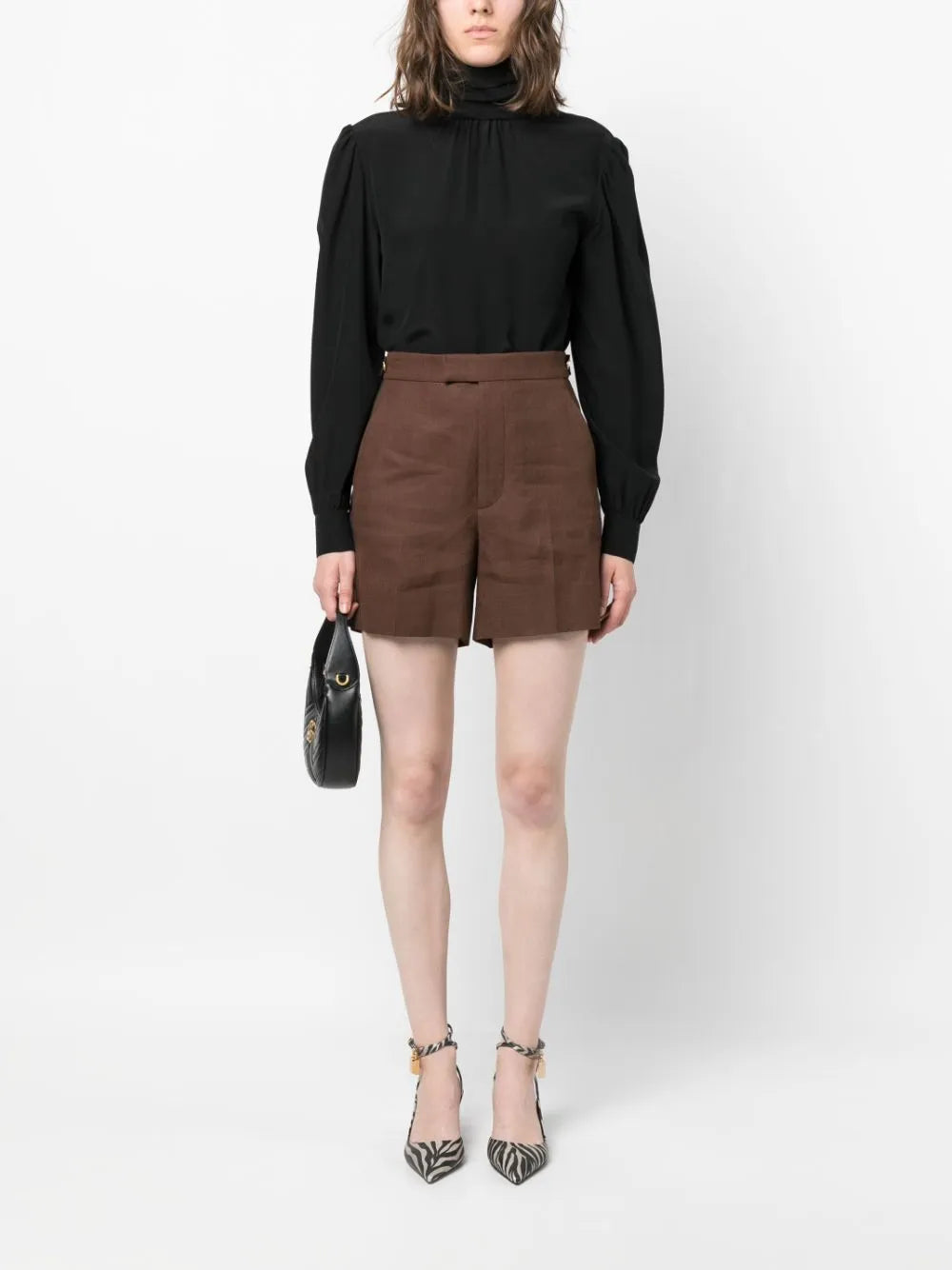 Web-Stripe Tailored Shorts