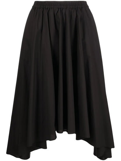High-Waisted Asymmetric-Hem Skirt