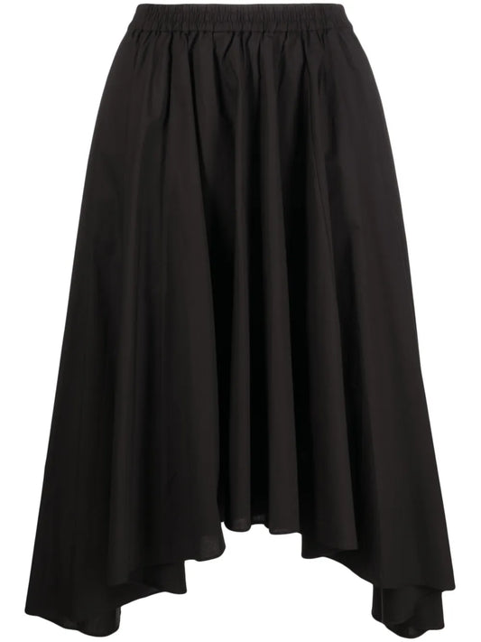 High-Waisted Asymmetric-Hem Skirt