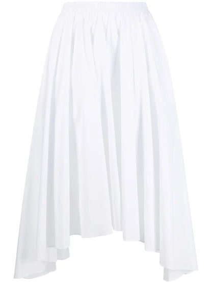 High-Waisted Asymmetric-Hem Skirt