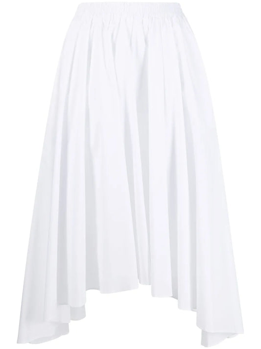High-Waisted Asymmetric-Hem Skirt