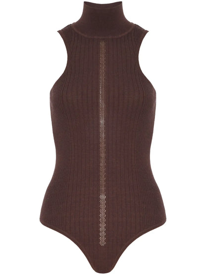 High-Neck Knitted Bodysuit