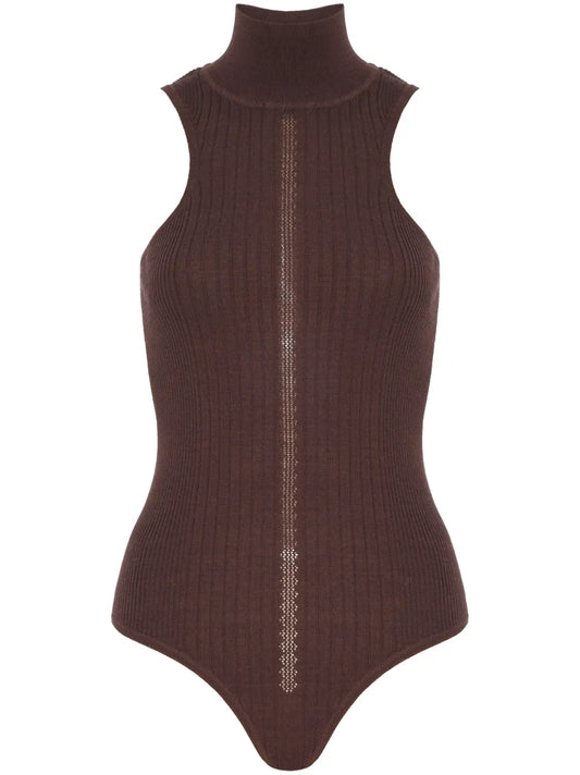 High-Neck Knitted Bodysuit