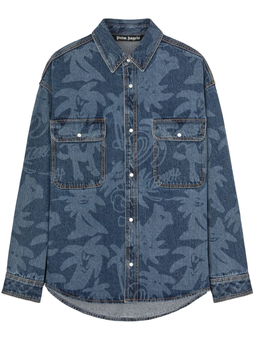 Palmity Laser-Print Denim Shirt