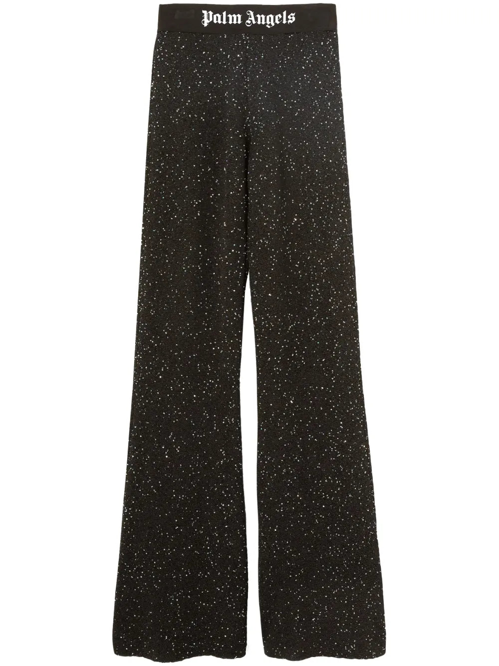 Logo-Print Knitted Flared Trousers