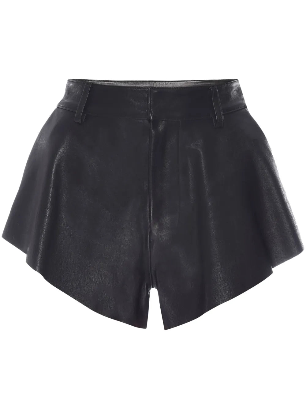Wide-Leg Leather Shorts