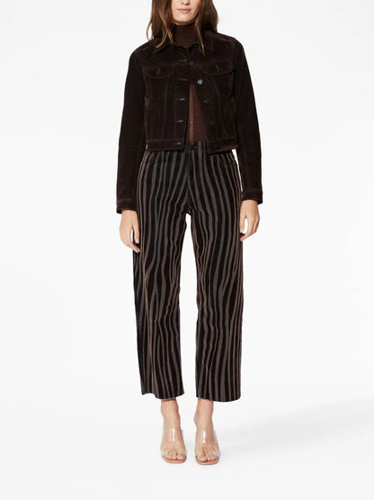 Jean Logo-Embroidered Velvet Jacket