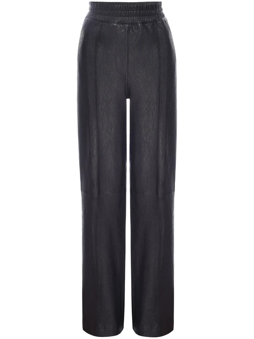 Elasticated-Waist Leather Trousers