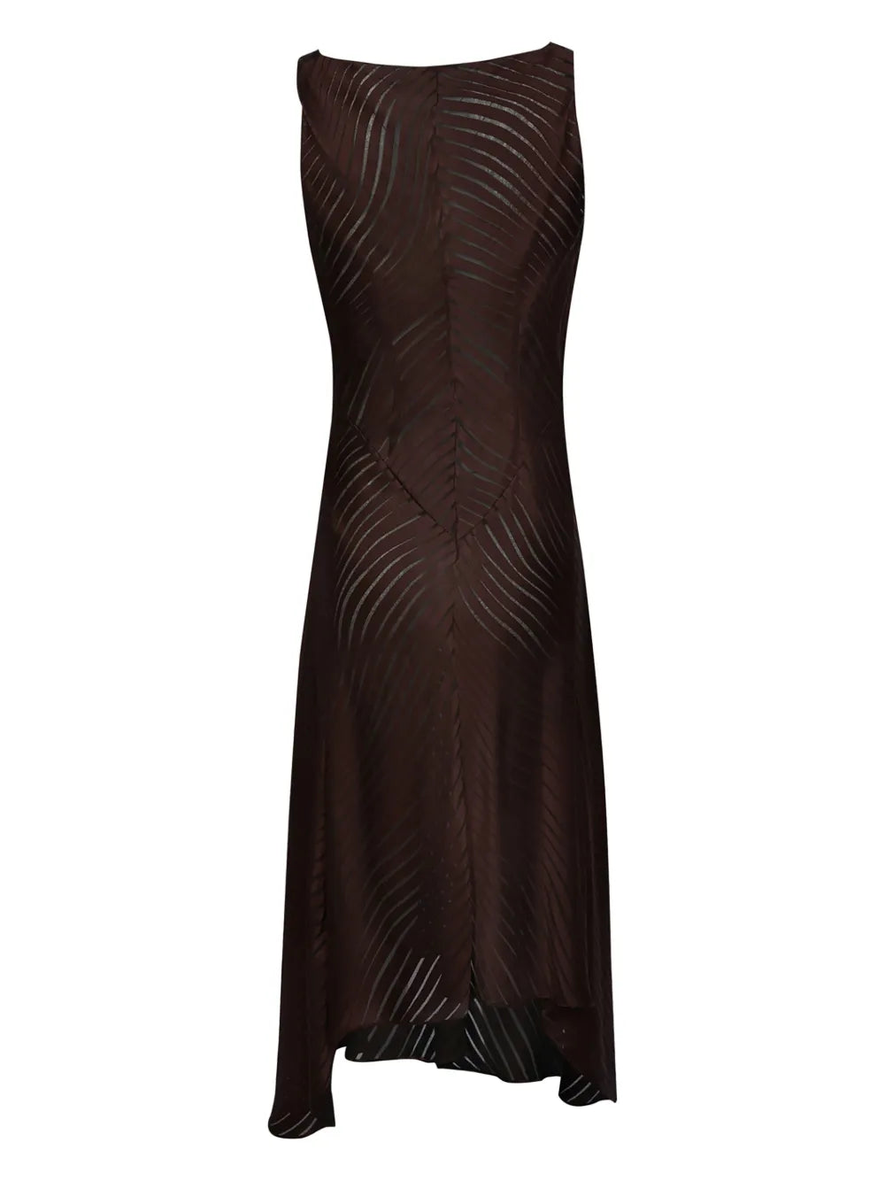Wave-Print Cowl-Neck Midi Dress