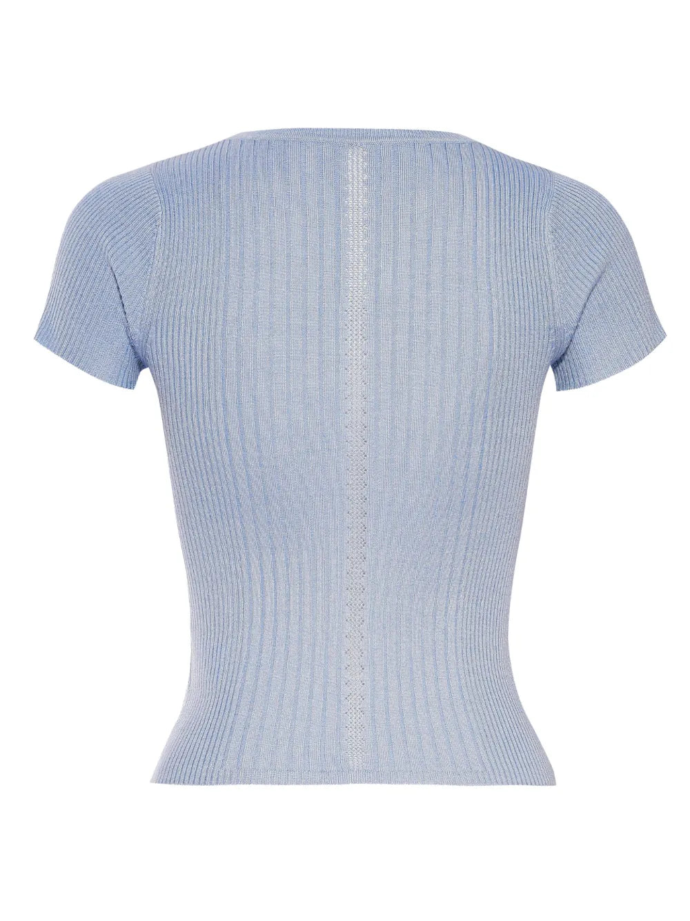 Crew-Neck Ribbed-Knit Silk Top