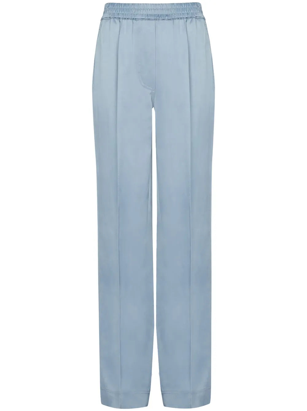 Elasticated-Waist Straight-Leg Trousers