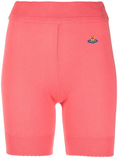 Embroidered-Logo Ribbed-Knit Shorts