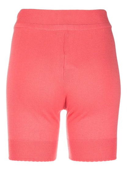 Embroidered-Logo Ribbed-Knit Shorts
