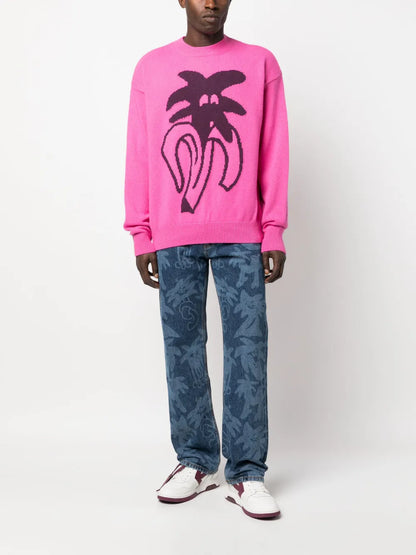 Palmity Palm Tree-Print Jeans