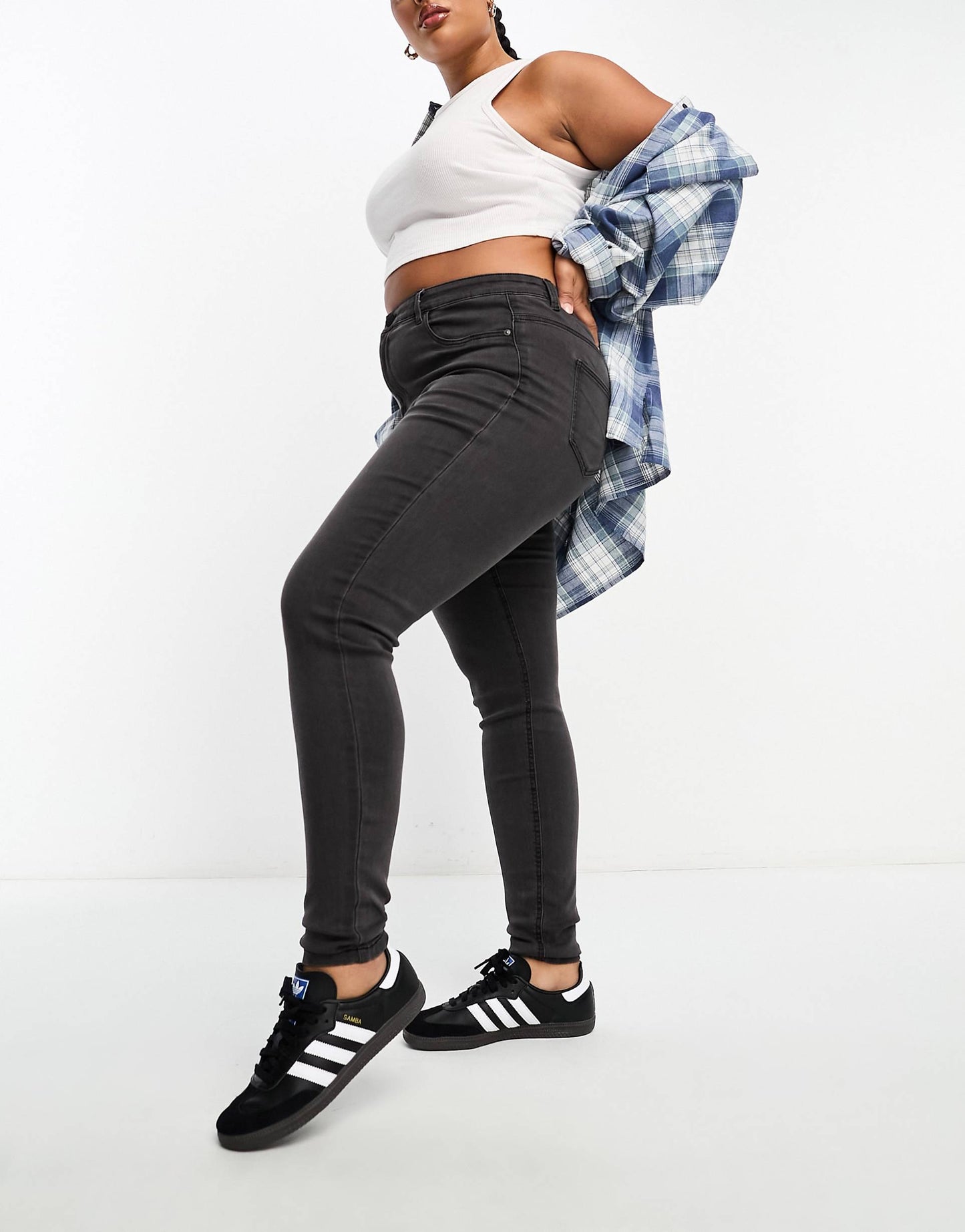 Curve High Waisted Skinny Jeans