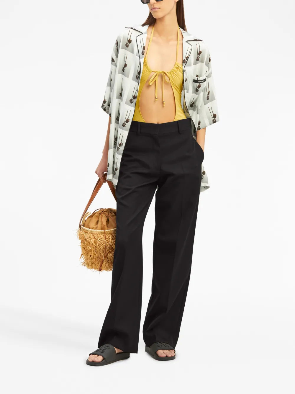 High-Rise Straight-Leg Trousers