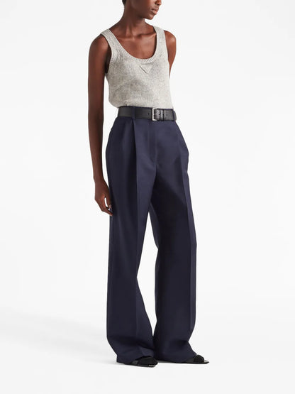 High-Rise Pleated Trousers