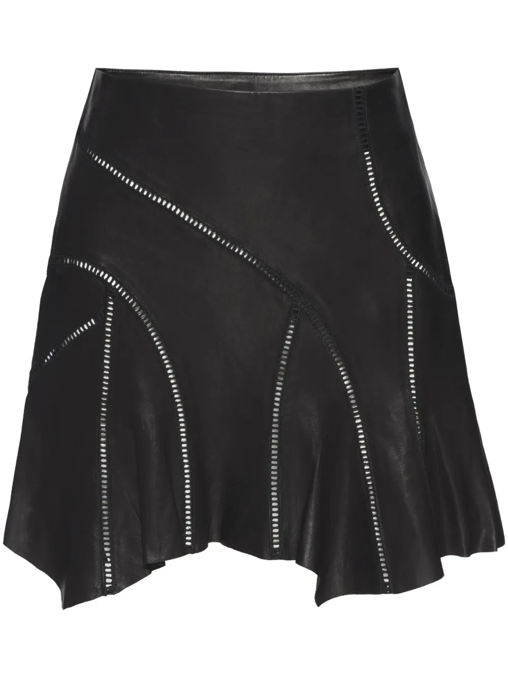 Asymmetrical Leather Skirt