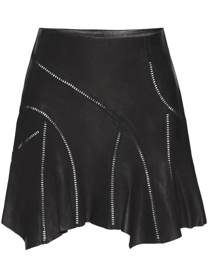 Asymmetrical Leather Skirt