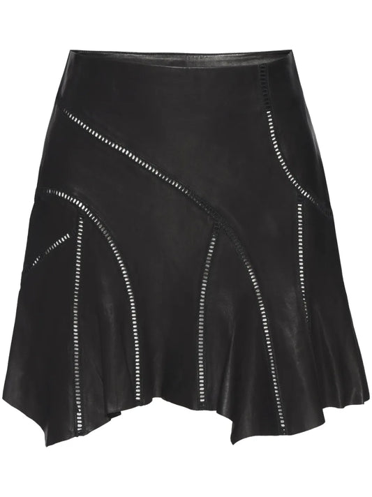 Asymmetrical Leather Skirt