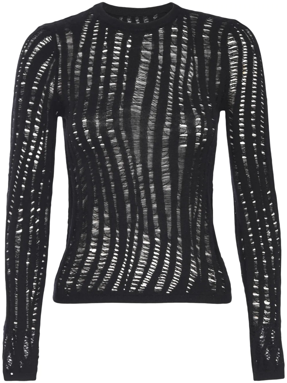 Open-Knit Long-Sleeved Top