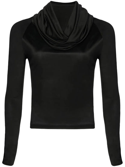 Long-Sleeve Hooded Jersey Top