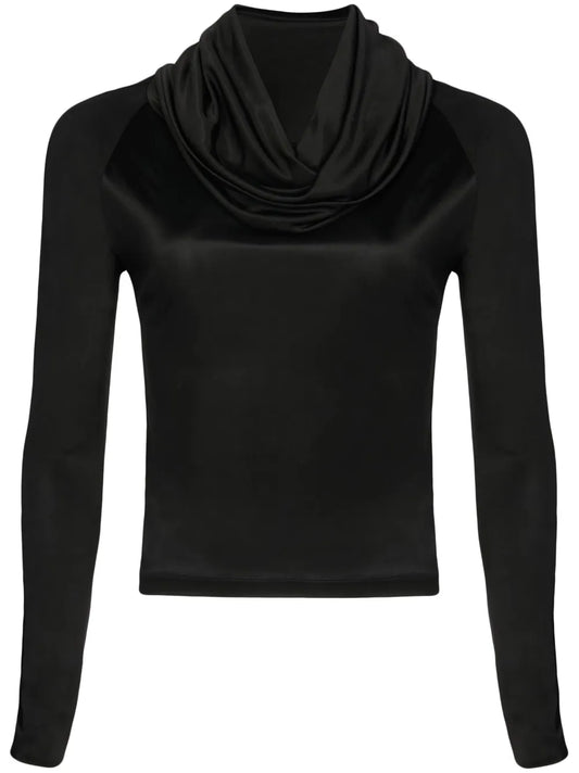Long-Sleeve Hooded Jersey Top
