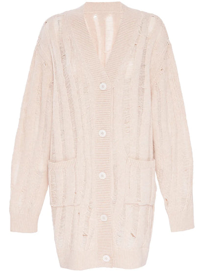 Wool-Cashmere Blend Long Cardigan