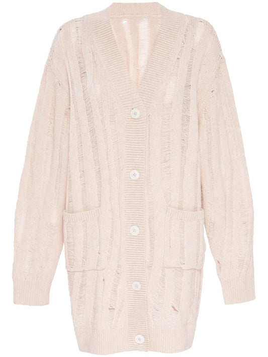 Wool-Cashmere Blend Long Cardigan
