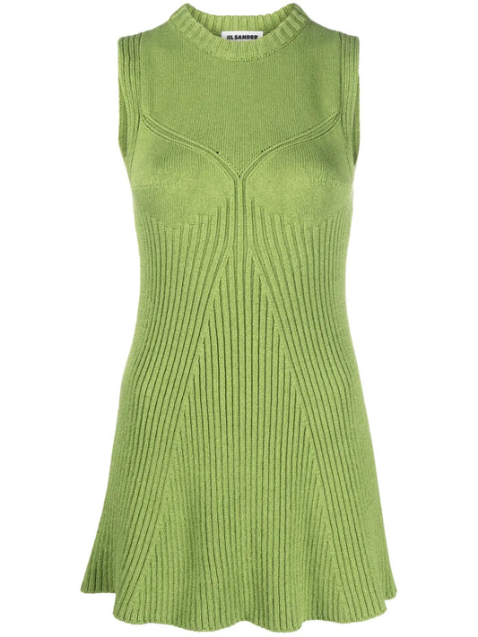 Sleeveless Ribbed-Knit Top