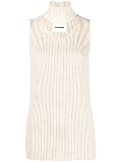 Cut-Out Knitted Sweater Vest