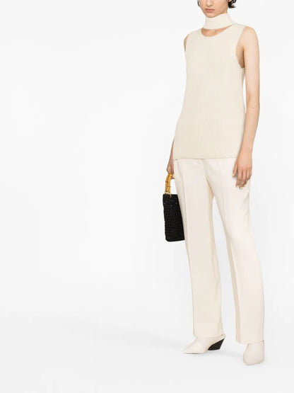 Cut-Out Knitted Sweater Vest