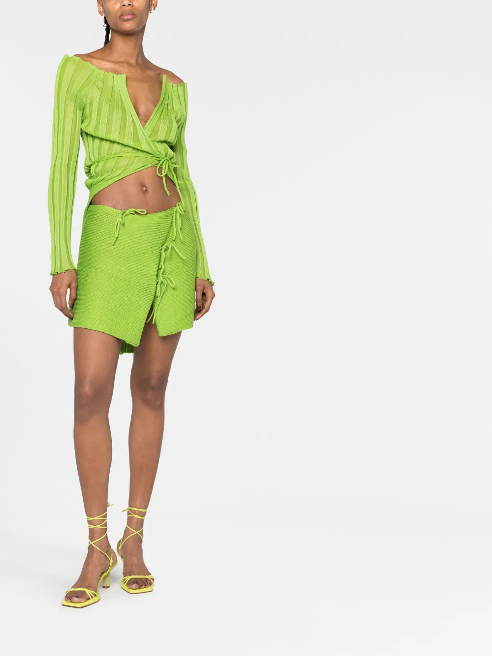 Emma Tie-Embellished Asymmetric Miniskirt