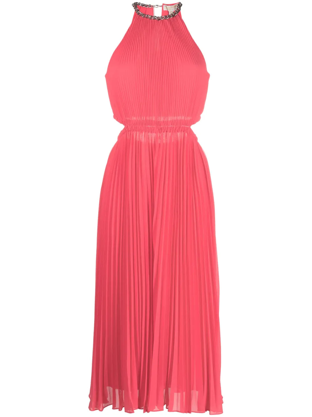 Pleated Halterneck Midi Dress
