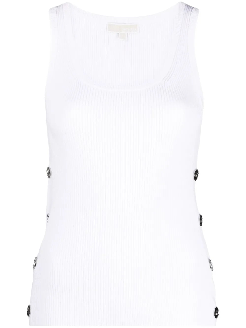 Button-Embellished Ribbed Tank Top
