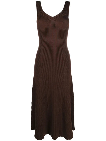 Ribbed-Knit Midi Dress