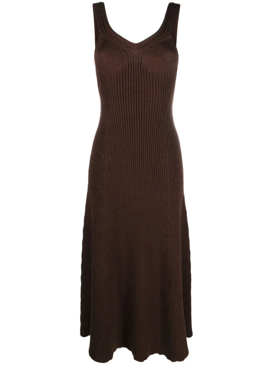 Ribbed-Knit Midi Dress
