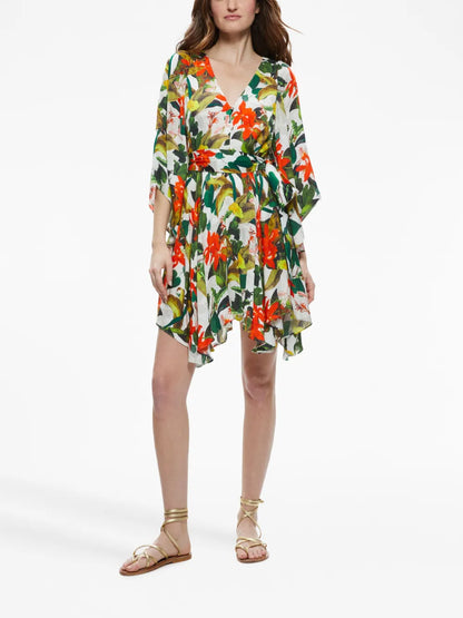 Marva Floral-Print Belted Minidress