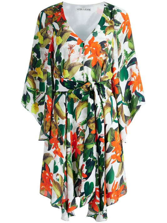 Marva Floral-Print Belted Minidress