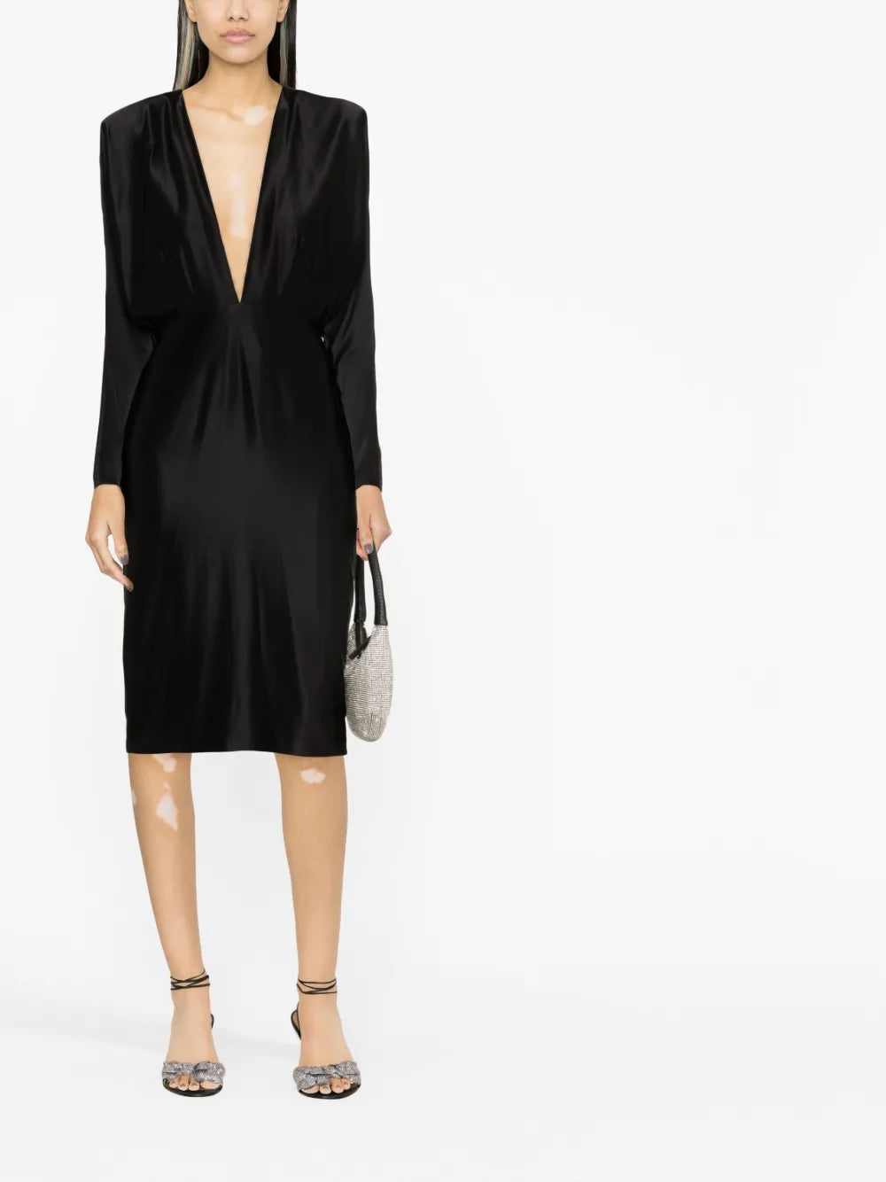 V-Neck Long-Sleeve Dress