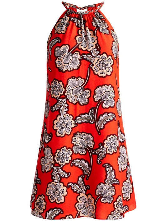 Quinn Floral-Print Halterneck Minidress