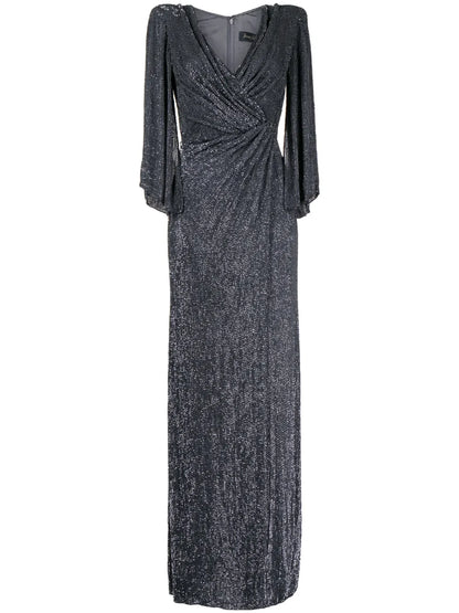 Luna Stud-Embellished Draped Gown