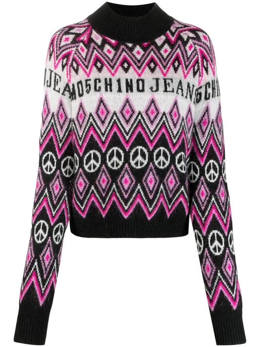 Logo-Print High-Neck Jumper