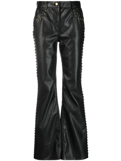 Stud-Detail Mid-Rise Trousers