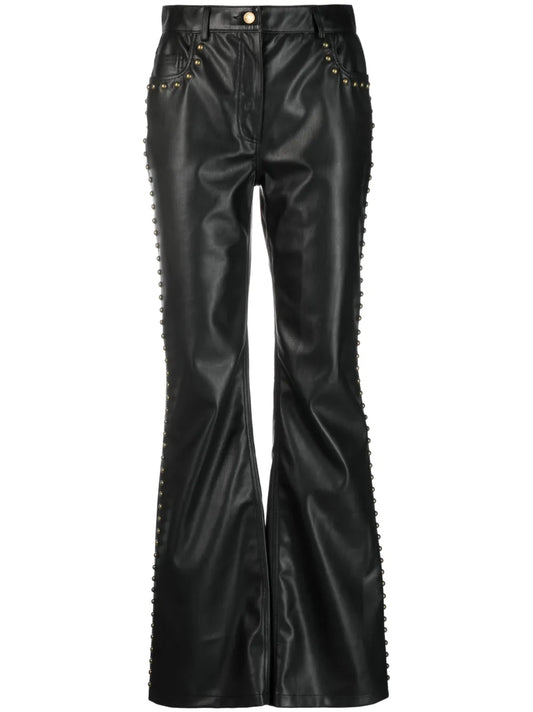 Stud-Detail Mid-Rise Trousers