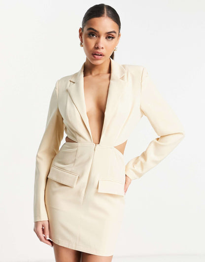 Cut Out Detail Blazer Dress
